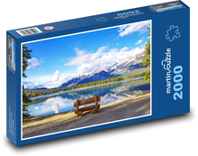 Bergsee mit Bank Puzzle 2000 Teile - 90 x 60 cm