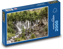 Mountain waterfall and rocks Puzzle 2000 pieces - 90 x 60 cm