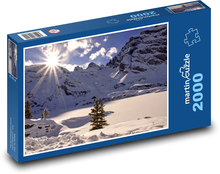 Mountain landscape under snow Puzzle 2000 pieces - 90 x 60 cm