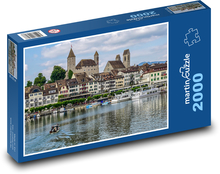 Historic town by the river, Switzerland Puzzle 2000 pieces - 90 x 60 cm