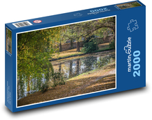 Podzim, park, jezírko Puzzle 2000 dílků - 90 x 60 cm