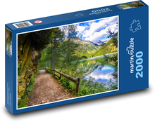 Hory, cesta, jazero Puzzle 2000 dielikov - 90 x 60 cm