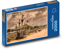 Lodě v přístavu Puzzle 2000 dílků - 90 x 60 cm