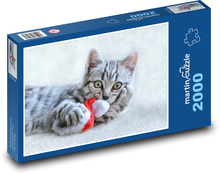 Mačka a vianočné čiapky Puzzle 2000 dielikov - 90 x 60 cm