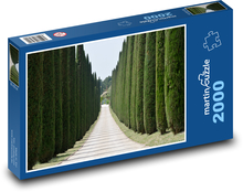 Zypressen - Bäume, Straße Puzzle 2000 Teile - 90 x 60 cm
