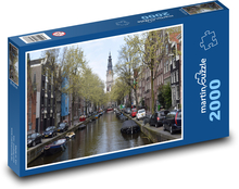 Amsterdam - kanály, Nizozemsko Puzzle 2000 dílků - 90 x 60 cm
