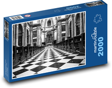 Černobílý interiér kostela Puzzle 2000 - 90x60 cm