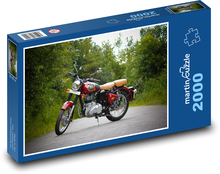 Červený motocykel na cestách Puzzle 2000 dielikov - 90 x 60 cm