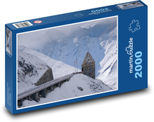 Věž - hory, sníh, zima Puzzle 2000 dílků - 90 x 60 cm