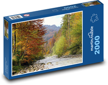 Řeka - podzim, příroda, voda Puzzle 2000 dílků - 90 x 60 cm