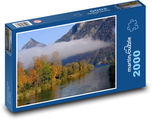 Řeka - podzimní krajina, hory Puzzle 2000 dílků - 90 x 60 cm