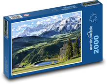 Rakousko - Alpy, rybník, hory Puzzle 2000 dílků - 90 x 60 cm
