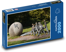 Skulptur Kinder, Globus Puzzle 2000 Teile - 90 x 60 cm