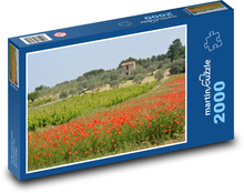 Poppy - landscape, vineyards Puzzle 2000 pieces - 90 x 60 cm