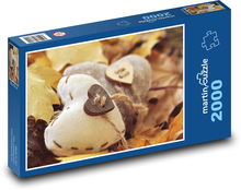 Serce - jesień, liście Puzzle 2000 elementów - 90x60 cm