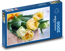 Tulipány - žlutá kytice Puzzle 2000 dílků - 90 x 60 cm