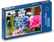 Modré srdce, romantika Puzzle 2000 dielikov - 90 x 60 cm