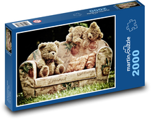 Medvěd - plyšový, gauč Puzzle 2000 dílků - 90 x 60 cm