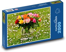 Kytice růží - dárek, květiny Puzzle 2000 dílků - 90 x 60 cm