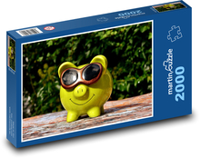 Šťastné prasa - dekorácia, keramika Puzzle 2000 dielikov - 90 x 60 cm
