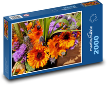 Jiřina - letní květiny, zahrada Puzzle 2000 dílků - 90 x 60 cm