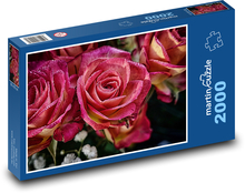 Ružové kvety Puzzle 2000 dielikov - 90 x 60 cm
