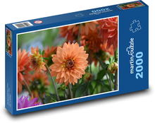 Dahlie - Orangenblüte, Blume Puzzle 2000 Teile - 90 x 60 cm