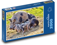 Schwein - Ferkel, Junge Puzzle 2000 Teile - 90 x 60 cm