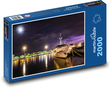 Loď - noc, rieka Puzzle 2000 dielikov - 90 x 60 cm