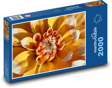 Žltá kvetina - georgína, záhrada Puzzle 2000 dielikov - 90 x 60 cm