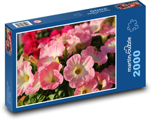 Petúnia - ružový kvet, jar Puzzle 2000 dielikov - 90 x 60 cm