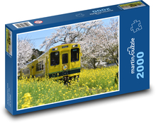 Japonsko - vlak, jaro Puzzle 2000 dílků - 90 x 60 cm