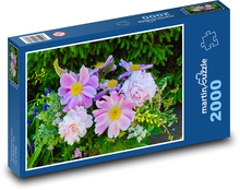 Pivoňky - jaro, rostliny Puzzle 2000 - 90x60 cm