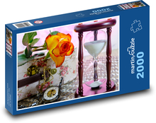 Klepsydra - czas, róże Puzzle 2000 elementów - 90x60 cm