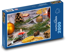 Svíčka - Vánoce. dekorace Puzzle 2000 dílků - 90 x 60 cm