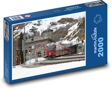 Bernina Szwajcaria - pociąg, natura Puzzle 2000 elementów - 90x60 cm