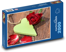 Heart - rose, decoration Puzzle 2000 pieces - 90 x 60 cm