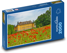 Schloss - Mohnblumen, Blumen Puzzle 2000 Teile - 90 x 60 cm