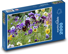 Pansies - jarné kvety, záhrada Puzzle 2000 dielikov - 90 x 60 cm