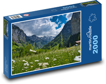 Valley of the Mountain - Switzerland, flowering meadow Puzzle 2000 pieces - 90 x 60 cm