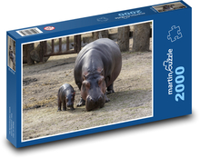 Hippopotamus - Copenhagen Zoo, animal Puzzle 2000 pieces - 90 x 60 cm