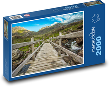 Berge - Brücke, Fluss Puzzle 2000 Teile - 90 x 60 cm