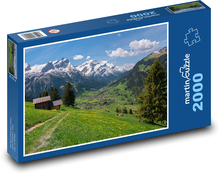 Švajčiarsko - krajina, hory Puzzle 2000 dielikov - 90 x 60 cm