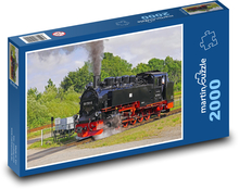 Parná lokomotíva - železnica Puzzle 2000 dielikov - 90 x 60 cm