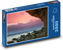 Skaliste wybrzeże - morze, fale Puzzle 2000 elementów - 90x60 cm