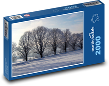 Zimní krajina - sníh, stromy Puzzle 2000 dílků - 90 x 60 cm