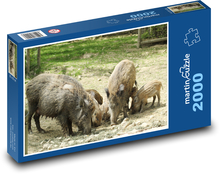 Wildschwein - Wildschwein, Bachyně Puzzle 2000 Teile - 90 x 60 cm