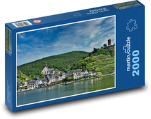 Vesnice - hory, řeka Puzzle 2000 dílků - 90 x 60 cm
