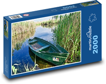Loď - močiar, rákosia Puzzle 2000 dielikov - 90 x 60 cm