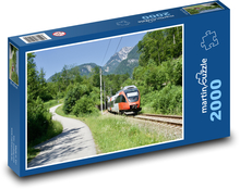 Vlak - hory, železnice Puzzle 2000 dílků - 90 x 60 cm
